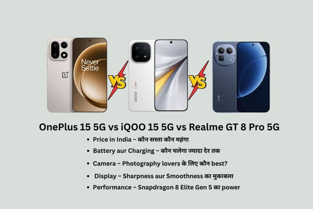 OnePlus 15 5G vs iQOO 15 5G vs Realme GT 8 Pro 5G – Who is the Real Flagship King of 2025?