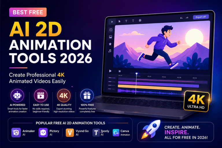 Best Free AI 2D Animation Tools 2026 – Create Professional 4K Animated Videos Easily