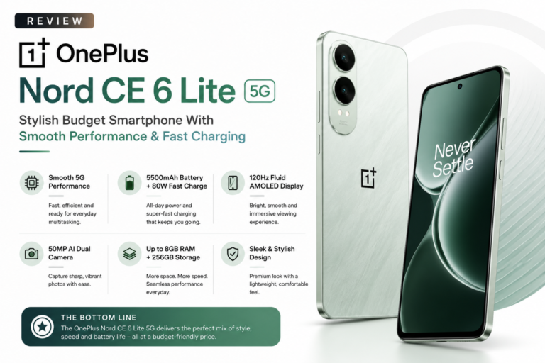 OnePlus Nord CE 6 Lite 5G Review – Stylish Budget Smartphone With Smooth Performance & Fast Charging